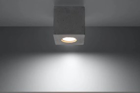 Plafoniera in Cemento Levigato da soffitto QUAD GU10 Grigia da interno