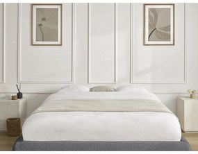 Letto matrimoniale imbottito grigio scuro con contenitore/senza testiera con rete inclusa 160x200 cm Inera – Bobochic Paris