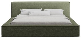 Letto matrimoniale imbottito verde con contenitore e rete inclusi 180x200 cm Noho – Makamii