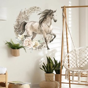 Adesivo da parete - Cavallo marrone in stile Boho | Inspio