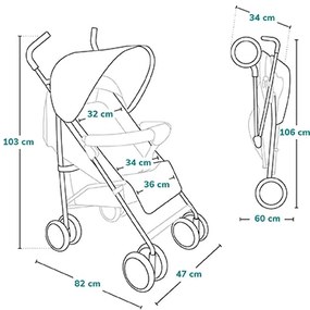 Lionelo - Passeggino ELIA grigio