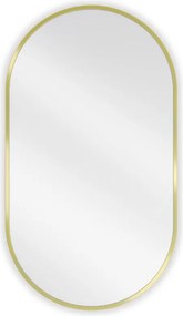 Mexen Loft specchio da bagno ovale 80 x 45 cm, cornice oro spazzolato - 9851-080-045-000-50