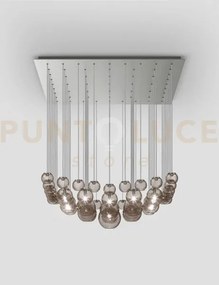 Oto sospensione sur fume' rigato nickel satinato 17 luci attacco g9