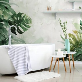 Carta da parati – Monstera acquerello
