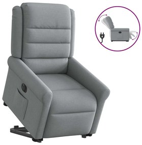 Poltrona Reclinante Alzapersona Elettrica Grigio Chiaro Tessuto /