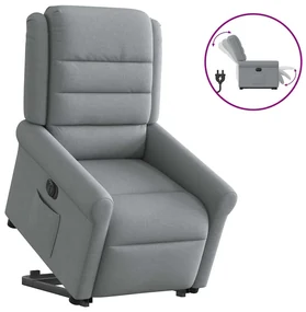 Poltrona Reclinante Alzapersona Elettrica Grigio Chiaro Tessuto /