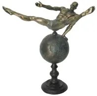 Statua Decorativa DKD Home Decor Mondo Dorato Resina Ginnasta Moderno (29 x 16 x 33 cm)