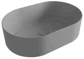 Lavabo da appoggio OLYMPIA CERAMICA ovale in ceramica L 60 x H 16 x P 40 cm grigio