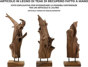 Scultura Akar In Teak Riciclato Cm 23X27X64 (Pezzi Unici - Non Rip. In Serie)