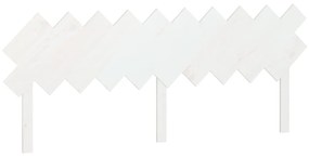 Testiera per letto bianca 196x3x80,5 cm legno massello di pino