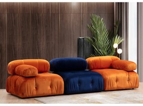 Modulo divano in velluto arancione (angolo destro) Bubble - Artie