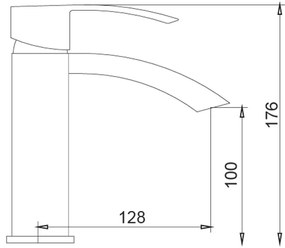 New Line M11 Miscelatore Per Lavabo Con Canna Curva In Lega Di Ottone Cromo