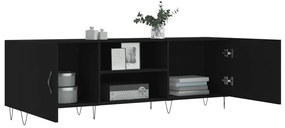 Mobile porta tv nero 150x30x50 cm in legno multistrato