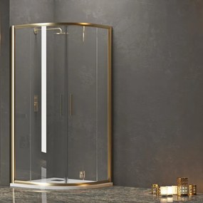 Box doccia semicircolare 90x90 finitura oro opaca KE-2000R - KAMALU
