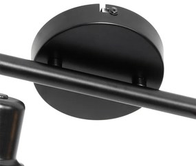 Faretto industriale nero con oro 4 luci - Bliss Mesh