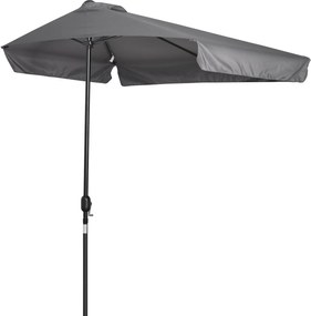 Mezzo Ombrellone da Giardino 230x130x249 cm in Metallo e Poliestere Grigio...