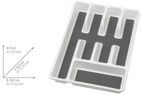 WENKO 54788100 - Organizer per posate 26,5x36,5 cm bianco/grigio