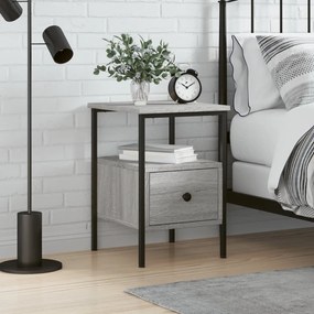 Comodino Grigio Sonoma 34x36x50 Cm İn Legno Multistrato /