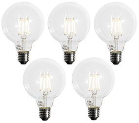 Set di 5 lampadine LED E27 dimmerabili G95 5W 450 lm 3000K