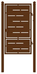 Cancello manuale con serratura elettrica Privacy in ferro, apertura a destra, L 104.5 x H 180 cm, di colore ruggine