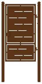 Cancello manuale Privacy in ferro, apertura a destra, L 104.5 x H 180 cm, di colore ruggine