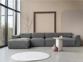 Divano angolare componibile grigio (con penisola a sinistra) Flex Felix – Miuform