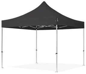 TOOLPORT 3x3m gazebo pieghevole PVC, PROFESSIONAL alluminio, nero - (59135)