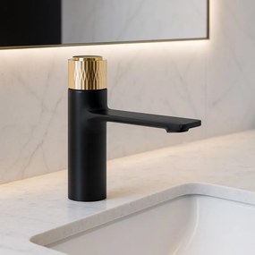 Rubinetto da lavabo REA Storm Black Gold Low