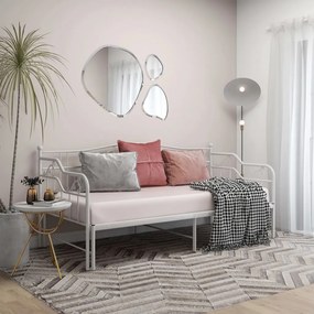 Telaio divano letto estraibile bianco in metallo 90x200 cm