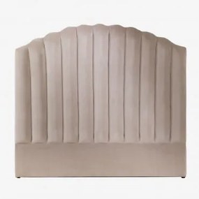 Testiera per Letto da 150 cm in Velluto Meirela Grigio Talpa Chiaro - Sklum