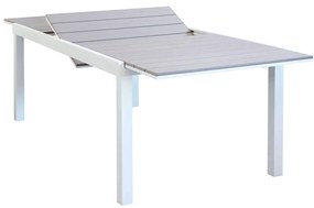 TRIUMPHUS - set tavolo in alluminio e polywood cm 180/240 x 100 x 73 h con 4 poltrone Xanthus