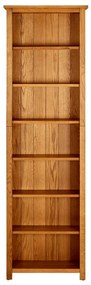 Libreria a 7 Ripiani 60x22x200 cm in Legno Massello di Rovere