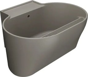 Lavabo da appoggio Tino COLAVENE ovale in ceramica L 60 x H 35 x P 50 cm beige opaco piletta non inclusa, senza foro