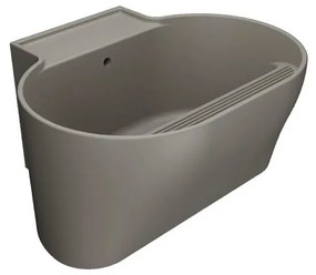 Lavabo da appoggio Tino COLAVENE ovale in ceramica L 60 x H 35 x P 50 cm beige opaco piletta non inclusa