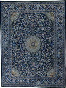 Kashmar Tappeto 390 x 300 Blu (Iran) Annodato A Mano