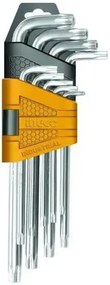 Set 9 chiavi torx con foro lunghe ingco