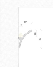 Cornice Pitturabile Flessibile per Pareti Curve per Strisce LED - 2m Variante Lunghezza 2 Metri