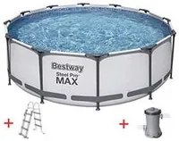 piscina steel pro max tonda telaio portante cm.366x100h. - ? cm.366x100h - capacit? lt.9150 - (art.56418) fer404303