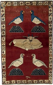Shiraz Tappeto 120x200 Rosso (Iran) Annodato A Mano