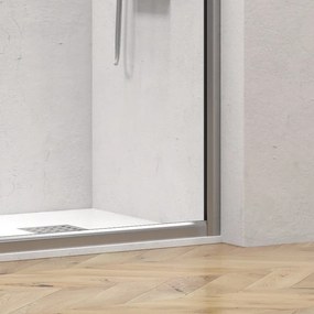 Box doccia 80x110 telaio argento opaco doppio scorrevole | KE-1000A - KAMALU