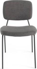 Sedia metallo seduta tessuto Grigio Scuro - TULLIA 2 sedie