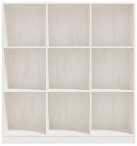 Libreria/divisorio bianco 104x33,5x110 cm in massello di pino