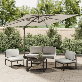 Ombrellone A Sbalzo Led Bianco Sabbia 400x300 Cm /