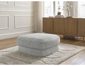 Poggiapiedi grigio chiaro con rivestimento in ciniglia Leonore – Bobochic Paris