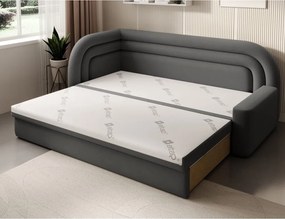 Divano grigio tortora allungabile/con contenitore con penisola a sinistra con rivestimento in velluto 223 cm Fabillo – ELTAP