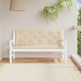 Cuscini Panca Da Giardino 2pz Beige 150x50x7 Cm Tessuto Oxford /