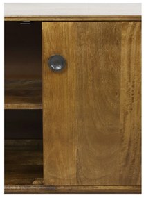 Cassettiera bassa marrone in legno massiccio 152x80 cm Espita - Light &amp; Living