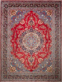 Mashad Tappeto 290 x 390 Rosso (Iran) Annodato A Mano
