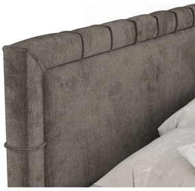 Letto boxspring grigio scuro con spazio contenitivo 160x200 cm Voyage - Maison de Rêve
