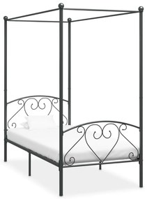 Letto a baldacchino grigio in metallo 120x200 cm